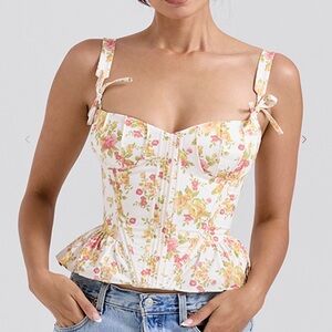 GIGOU  House of CB Floral Peplum Corset Top